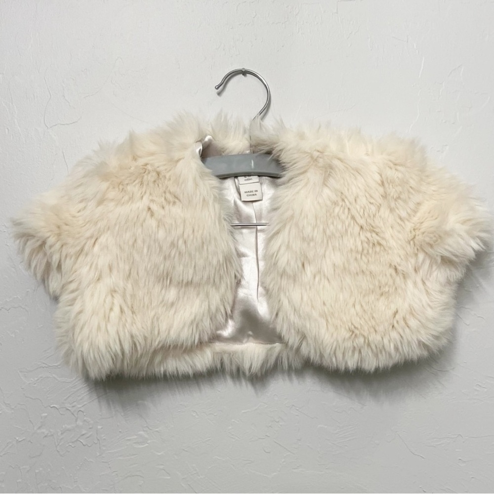 Monsoon London Toddler Baby Girl Cream Formal Shrug Size 6-12 Months